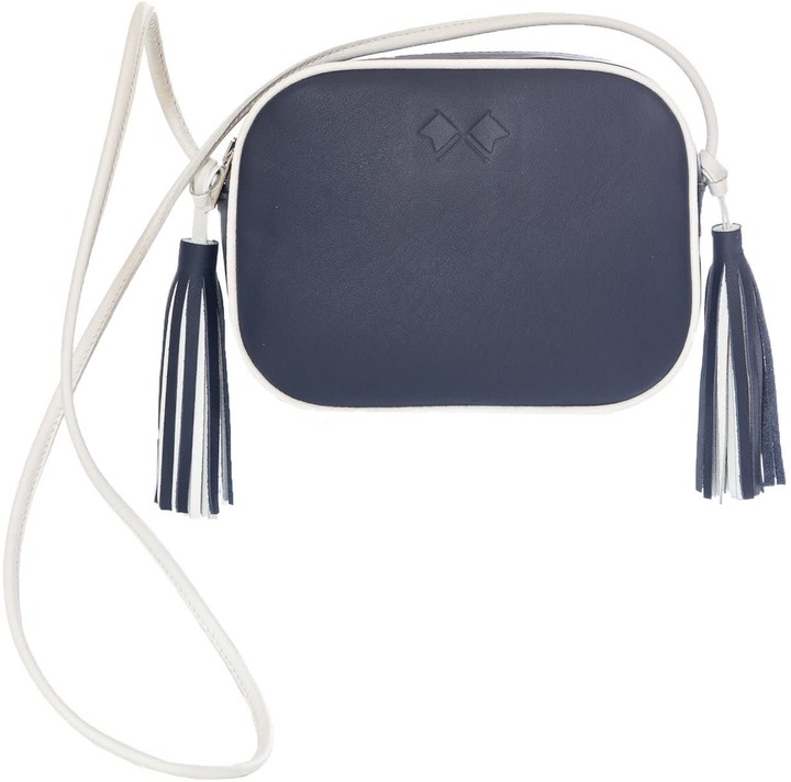 Navy Blue Leather Crossbody Bag ShopStyle