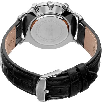 August Steiner Men's Swiss Quartz Multi-Function Croc-Embossed Leather Strap Watch