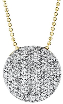Phillips House Pave Diamond & 14K Yellow Gold Infinity Disc Pendant Necklace