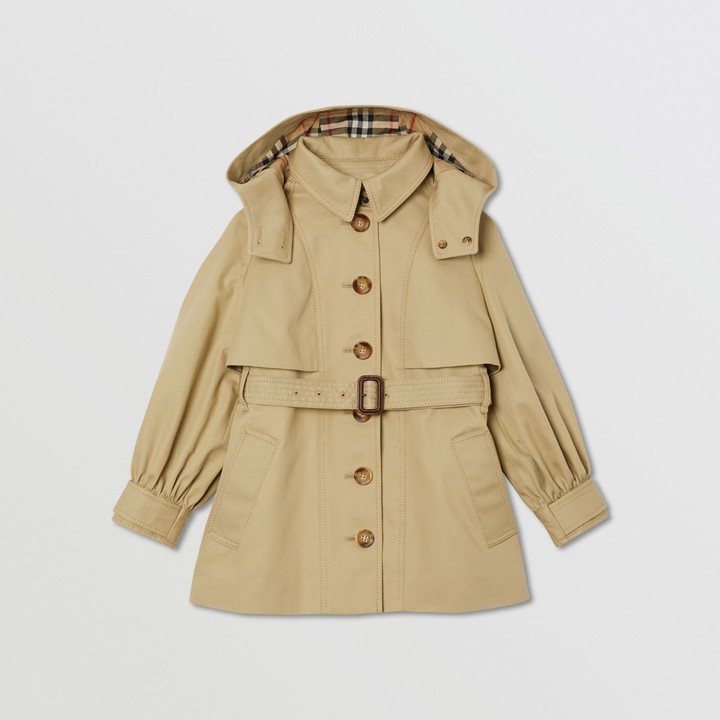 Burberry Childrens Detachable Hood Cotton Twill Trench Coat ShopStyle