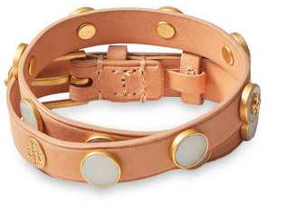 Tory Burch Studded Leather Wrap Bracelet