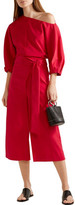 Thumbnail for your product : Tibi Cropped Stretch-Faille Wide-Leg Pants