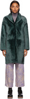 Thumbnail for your product : Yves Salomon Green Shearling Oversized Coat