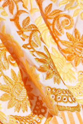 Gül Hürgel Off-the-shoulder Embroidered Cotton And Linen-blend Midi Dress