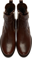 Thumbnail for your product : DSquared 1090 Dsquared2 Brown Leather Side Zip Boots