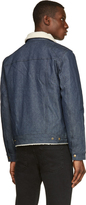 Thumbnail for your product : A.P.C. Blue Denim & Shearling Brandon Jacket
