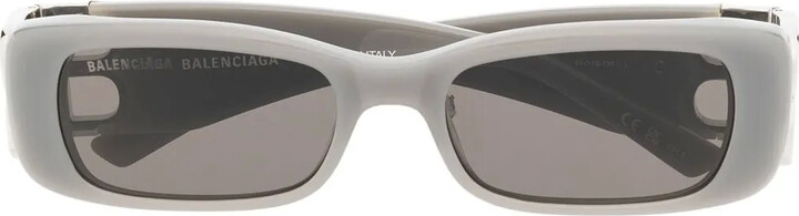 Balenciaga Eyewear Logo-Plaque Rectangle-Frame Sunglasses