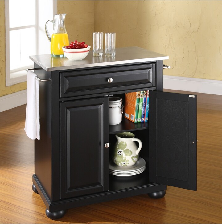 Crosley Alexandria Stainless Steel Top, Crosley Stainless Steel Top Rolling Kitchen Cart Island With Removable Shelf