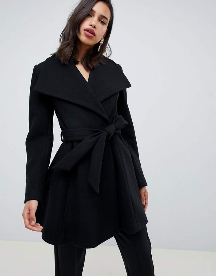 waterfall collar coat
