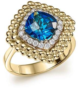 Bloomingdale's London Blue Topaz and Diamond Beaded Ring in 14K Yellow Gold - 100% Exclusive