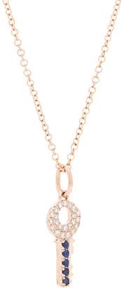 Ef Collection 14kt gold diamond key necklace