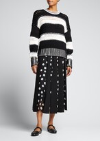 Thumbnail for your product : Carolina Herrera Polka Dot Paneled Midi Skirt
