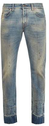 Gucci Stain Effect Tapered Leg Jeans - Mens - Blue