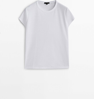 White Tee Shirt With Black Sleeves | ShopStyle