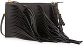 Thumbnail for your product : Marni Fringe Leather Zip Crossbody Bag, Black/Gray