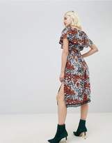 Thumbnail for your product : Hazel Floral Printed Off Shoulder Midi Dress