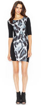 Thumbnail for your product : Rachel Roy Elbow-Sleeve Printed-Paneled Dress