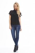 Thumbnail for your product : AX Paris Chiffon contrast Short  Sleeve Blouse