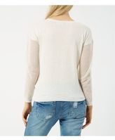 Thumbnail for your product : New Look Cream Crew Neck Mesh Panel Jumper