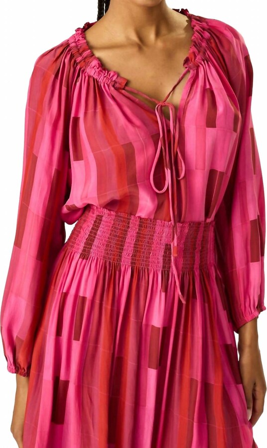 Natalie Martin Ashley Top In Sea Glass Silk Pink