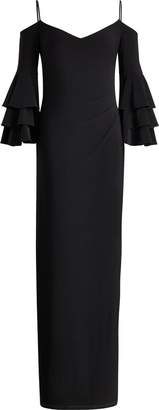 Ralph Lauren Jersey Cold-Shoulder Gown