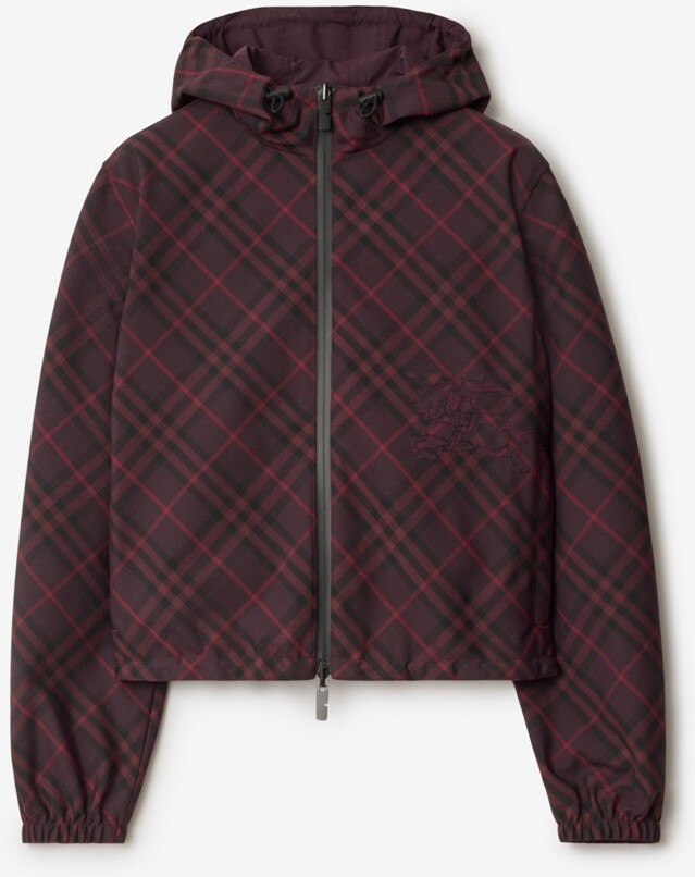 Burberry Cropped Reversible Check Hooded Jacket Size: XXS