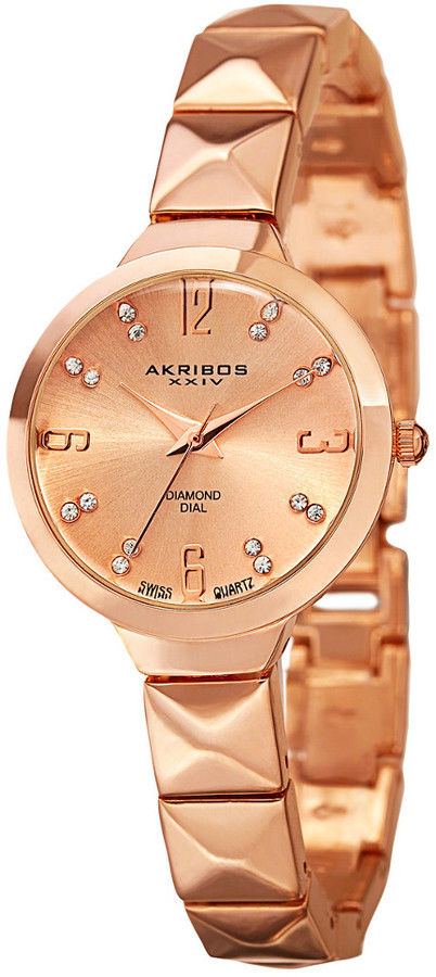 Akribos XXIV Women's Stainless Steel Diamond Watch ShopStyle