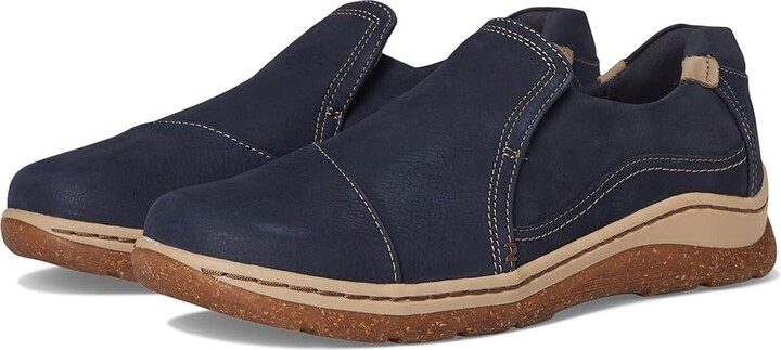 Clarks Orlene Slip Women's Flat Shoes Navy Nubuck : 7.5 B - Medium Leather