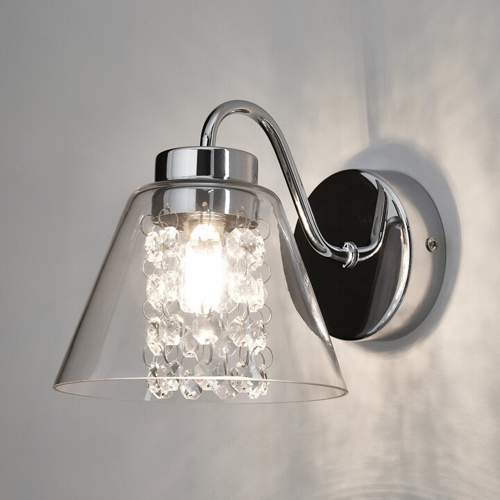 Dunelm Tyara Chrome Crystal Detail Wall Light Chrome ShopStyle