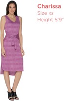 Thumbnail for your product : H by Halston Regular Knit Pattern Midi Dress with Waist Tie