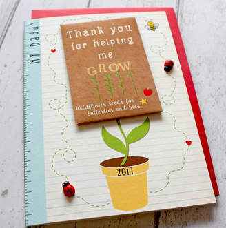 The Little Paper Company Thank You For Helping Me Grow Card And Seed Packet Gift