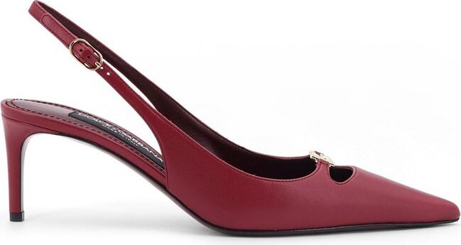 Dolce & Gabbana Lollo Logo Plaque Slingback Pumps