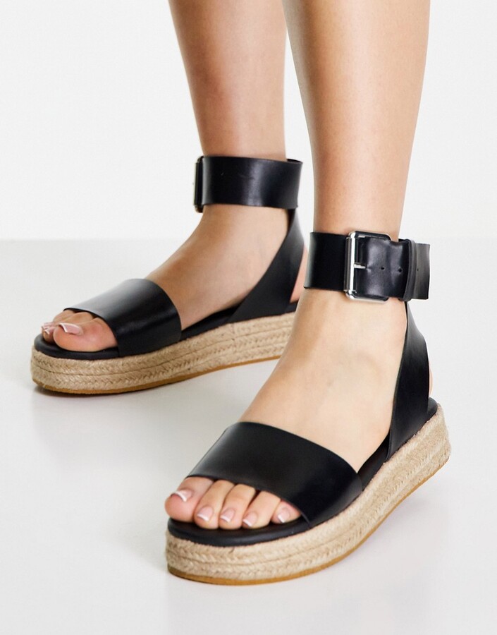 Topshop Paradise espadrille sandals in black - ShopStyle