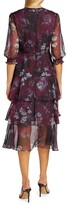 Thumbnail for your product : Marchesa Notte Floral Chiffon Tiered Midi Dress