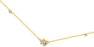 Genevieve Collection Women's Yellow / Orange 18K Yellow Gold Triple Star Shape Diamond Necklace / Choker