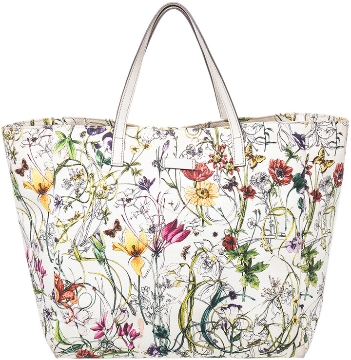 white floral bag