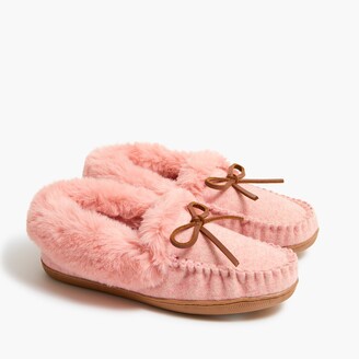 rådgive Udstyr Tranquility J.Crew Heathered faux-shearling moccasin slippers - ShopStyle