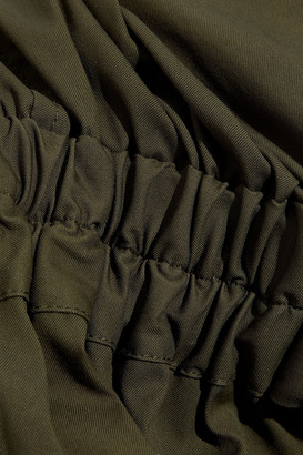 Oscar de la Renta Belted Button-detailed Cotton-blend Jumpsuit