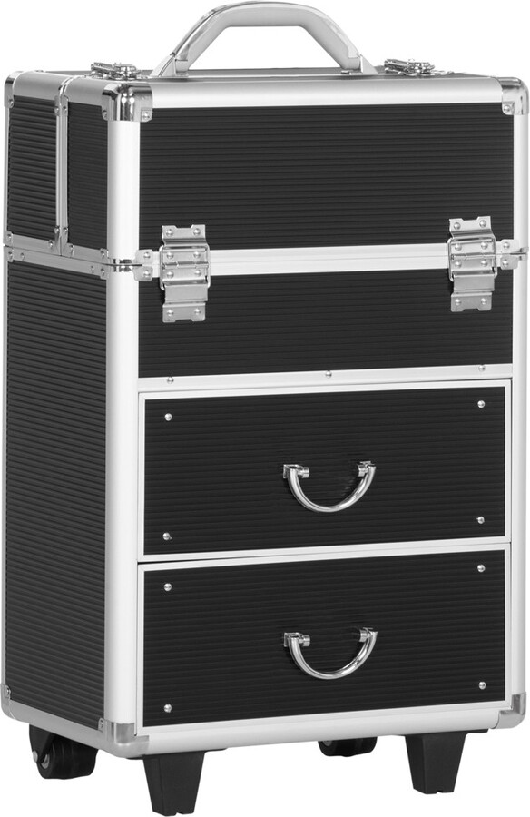 Rolling Makeup Train Case, Large Storage Cosmetic Trolley