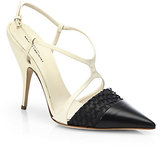 Thumbnail for your product : Narciso Rodriguez Bicolor Leather Cage Pumps