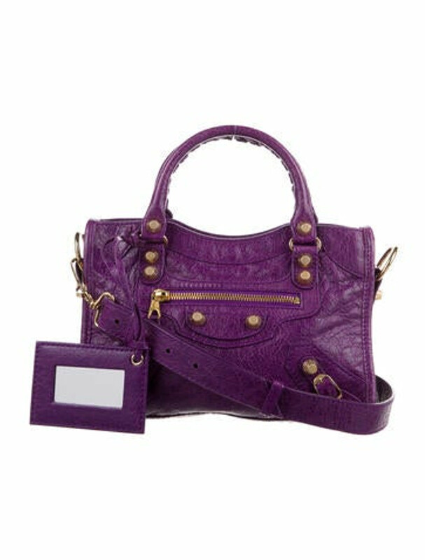 Balenciaga Giant 12 Gold Mini City Bag Purple - ShopStyle