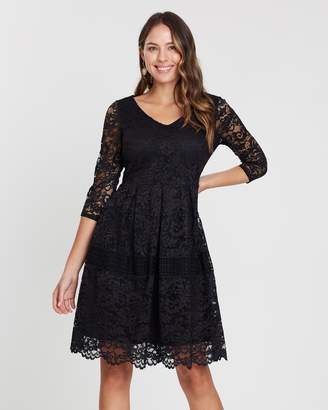 Wallis Crochet Lace Fit-and-Flare Dress