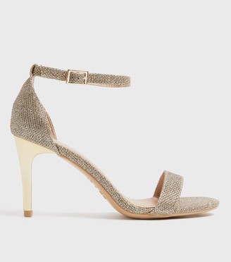 new look gold heeled sandals