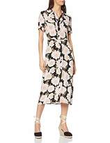 warehouse feather print midi shirt dress