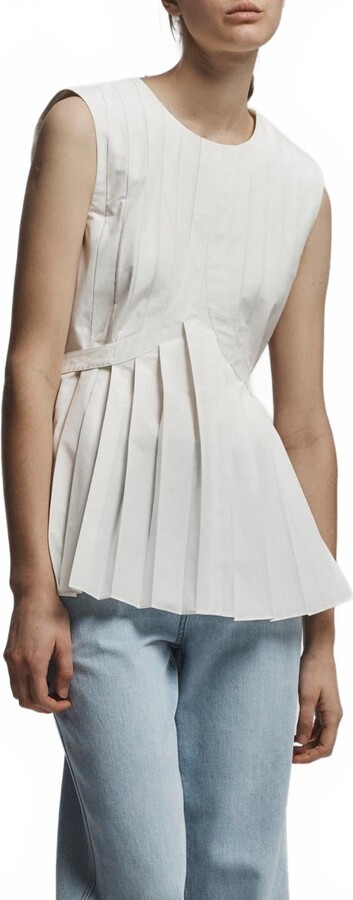 Saint Art Kallie Pleated Top In Ivory