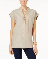 Thumbnail for your product : MICHAEL Michael Kors Linen Lace-Up Top