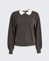 Thumbnail for your product : Amo Denim Collared Puff-Sleeve Prep Sweatshirt