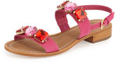 Thumbnail for your product : Kate Spade Bacau Jewel-Embellished Sandal, Deep Pink