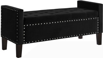 Fourlampser Upholstered tufted button storage bench