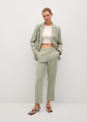MANGO Straight suit pants green - 1 - Women